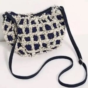 Free People "Crossbody bag in Navy and Cream" NWT